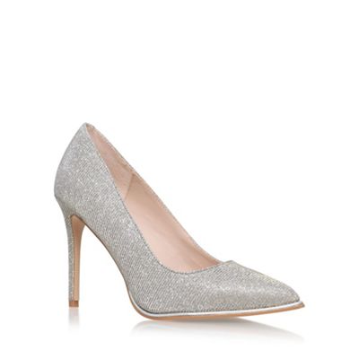 Silver 'Beauty' high heel court shoes